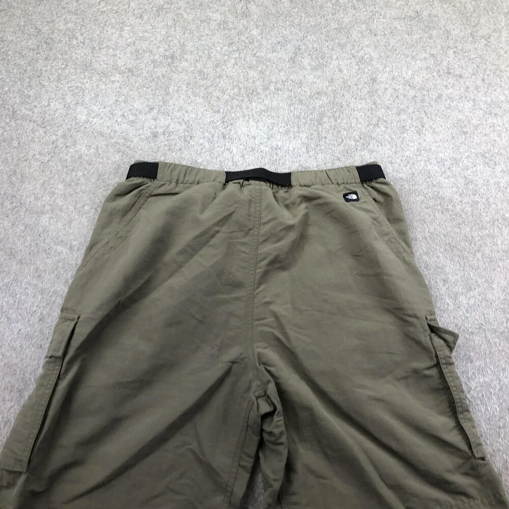 The North Face Shorts Mens Medium Green Cargo Belted 11 Inseam Outdoor Hiking